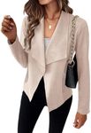 KIRUNDO Women's Faux Leather Suede Jacket 2024 Fall Fashion Light Long Sleeve Cropped Jacket Coats with Pockets(Beige Apricot, Small)