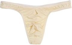 iEFiEL Men's Silky Bikini Thongs G String Pouch Underwear Breathable Swimwear Nude X-Large