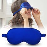 Jenna™ Natural Silk Sleeping Eye Shade Mask Cover for Insomnia, Meditation, Puffy Eyes and Dark Circles Blue