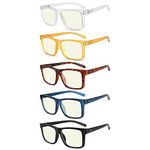 Eyekepper 5-pack Oversized Computer Reading Glasses Women Men Blue Light Blocking Large Readers +1.75