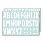 10 Sheets, 50mm - Large Letter Stickers, White Waterproof Vinyl Stick on Alphabet