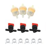 Fuel Gas Tank Shut Off Valves + Filters + Clamps Parts for Garden Brush Cutter Lawnmower