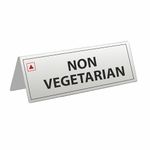 Anne Print Solutions® Non Vegeterian table Tent Card Double Side Printing l Non Vegeterian Desk Logo Table Display Stand Signage For Restaurants size 8.25 X 3.25 Inch* (NON VEGETARIAN)