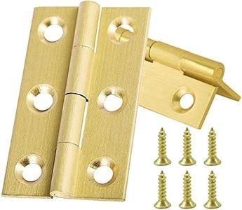 HGHN 8 Pcs Solid Brass Hinges, Jewelry Box Hinges, Small Hinges with Screws, Suitable for Jewelry Chest, Wood Box, Toolbox and Cabinet, 1.5 inch