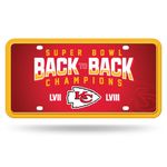 Rico Industries NFL Football Kansas City Chiefs 2024 Super Bowl LVIII Champions Metal Auto Tag 6" x 12" - Great for Truck/Car/SUV