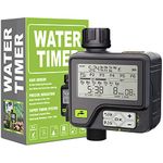 CROSOFMI Sprinkler Timer,Water Timer with 6 Separate Watering Programs Hose Timer with Rain Auto Sensor Function,Week System，Child Lock,Garden Lawn Faucet Timer,Drip Irrigation System Controller,IPX5