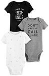 Simple Joys by Carter's Baby 3-Pack Short-Sleeve Family Slogan Bodysuits, Aunt/Uncle, 18 Months