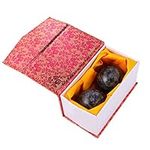 Healifty 1 Set/2PCS Chinese Exercise Baoding Balls Natural Jade Chinese Health Exercise Massage Balls for Health Care 52MM with Gift Case