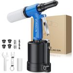 VORXEON Air Riveter Air Rivet Gun Kit 1408KGF Air Rivet Gun with 4 Types of Nozzles Suitable for Stainless Steel Rivets 2,4mm 3,2mm 4,0mm 4,8mm Pneumatic Duty Air Hydraulic Riveter (4 Nozzles)