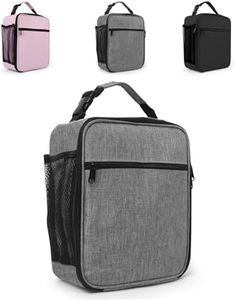 Lunch Bag for Men Women, Insulated Lunch Box, Portable Leakproof Lunch Bag Tough & Spacious Lunch Box for Work, School, Picnic(Grey)