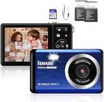 Digital Camera for Photography with 2 Batteries 32G Memory Cards,18X Digital Zoom 30MP Camera Point and Shoot Cameras,Small Camera for Kids/Adult/Elderly/Beginners(Blue)