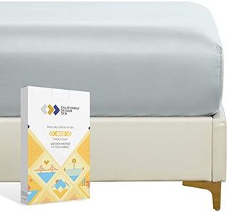 Twin XL Fitted Sheet Cotton Soft, 100% Cotton, 400 Sateen, No Pop-Off Elastic, Deep Pocket, Durable Egyptian Quality Fitted Sheet with Head & Foot Tags (Twin XL, Silver Gray)