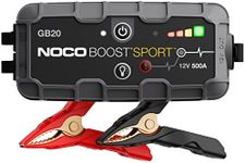 NOCO Boost Sport GB20 500A 12V UltraSafe Lithium Jump Starter Box, Car Battery Booster, Jump Start Pack, Portable Power Bank Charger, and Jumper Cable Leads for up to 4-Liter Petrol Engines