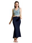 Amazon Brand - Anarva Lycra Saree Shapewear Petticoat for Women,Petticoat,Skirts for Women,Shape Wear Dress for Saree(Fish-Shapewear-Oxford-Blue-l)