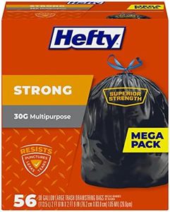 Hefty Strong Multipurpose Large Black Garbage Bags - 30 Gallon, 56 Count