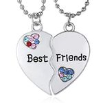 Gleamart Friendship Necklace Best Friends Necklace for 2 Best Friends Heart