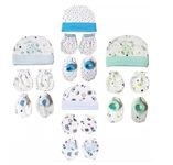 JUSTLIST New Born Baby Infant Soft Cotton Mitten Sets with Cap and Booties (Set of 4, Availability Colour May Vary and Print Designs)