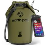 Earth Pak -Waterproof Dry Bag - Roll Top Dry Compression Sack Keeps Gear Dry for Kayaking, Beach, Rafting, Boating, Hiking, Camping and Fishing with Waterproof Phone Case