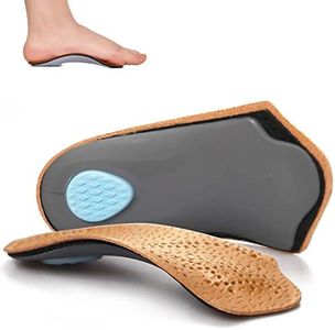 Orthetische Einlegesohlen von 3/4-Länge, halbe Plantarfasziitis-Unterstützung mit Mittelfußpolster-Fersenkissen, Fußschuh-Einsätze für Frauen und Männer, hohe Fußgewölbestütze für flaches Fuß, 43/44