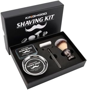 Safety Razor Kit - Single Blade Razor Set for Smooth Shaving,Shave Grooming Set for Men - Includes: Safety Razor,Hair Shaving Brush,Alum Block,Shave Soap,Bowl,and 10 Double Edge Razor Blades.