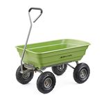 Gorilla Carts Heavy Duty Poly Yard Dump Cart, Lawn & Garden Wagon, 600 Lb, Green