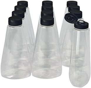Botella de plástico PET con tapón de válvula antigoteo. 12 botes aptos para uso alimentario de 500 ml para dispensar miel, salsas, mermeladas, etc.
