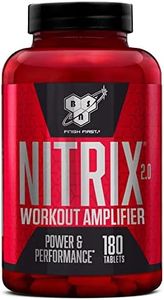 BSN Nitrix 2.0, Integratore Alimentare, Formula con Precursore dell’Ossido Nitrico, Compresse con L-Citrullina, Niacina, Pepe Nero ed Estratti Vegetali, Non Aromatizzato, 180 Capsule, 60 Porzioni