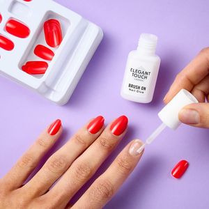 Elegant Touch Brush-On Nail Glue, Clear 6ml – Fast Drying Adhesive