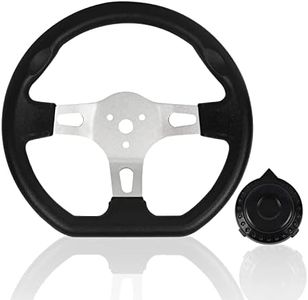 FLYPIG 270mm Steering Wheel Go Kart Off-Road 3 Spokes Vehicle PU Foam Interior Steering Wheel For Go Kart (10.6")