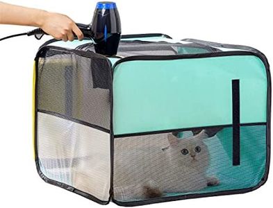 Cat Drying Box | Anti-Hair Flying | Portable Foldable Dog Drying Room | Pet Drying Crate Cage for Small and Medium Dogs (Green)