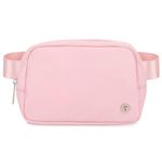 Sienien Belt Bag for Women Girls Kids Fanny Pack Crossbody Bag Fashionable Waist Packs with Adjustable Strap Waterproof for Travel Walking Running Hiking Light Pink