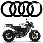 OTO2EYE Bike Wheel Cover for 17 inch Wheel Bajaj Pulsar NS200 4Pcs Set ABS PLASTIC Black