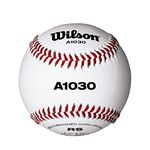 Wilson Baseball for Teenagers and Adults, Leather, A1030, White with Red Seams, WTA1030B