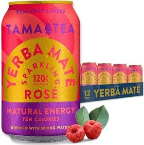 Organic Sparkling Rosé Yerba Mate Tea, Unsweetened by Tama Tea - Sugar Free Energy Drink Alternative, 120mg Natural Caffeine, 12 oz (12-Pack)