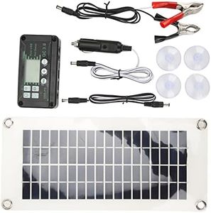 banapoy 30W 12V 24V Portátil Kit Panel Solar Polisilicio con Controlador Voltaje Carga 50A para RV Inicio Barco Camping, Sistema Panel Solar Al Aire Libre, Suministro Energía Emergencia