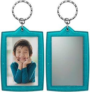Snapins Teal Sparkle 1.75" x 2.75" Photo Keychains with Mirror - Pack of 144