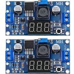 Weewooday 2 Pieces Adjustable LM2596S DC-DC Buck Converter Reduced Voltage Regulator Power Supply Module 36V 24V 12V to 5V 2A Voltage Stabilizer with Digital Voltmeter Display