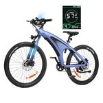 HX Q5 Electric Bikes for Adults, E-bike with 48V/15Ah Removable Battery, 110 KM Max Range Ebike, 27.5x2.25 E Mountain Bike, Front Fork Suspension, 9 Speeds, Electric Bicycle MTB with Mood Light