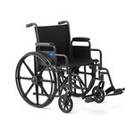 Medline K1 Wheel Chair with Swing-Back Desk Length Arms and Swing-Away leg Rests, 18"