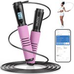 RENPHO Smart Jump Rope with Counter, Fitness Skipping Rope with APP Data Analysis, Workout Jump Ropes for Home Gym, Crossfit, Jumping Rope for Exercise for Men, Women, Kids, Girls - Pink