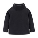 Mud Kingdom Little Boys Black Tops Winter Fleece Turtleneck Size 6 Soft