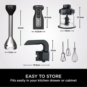 Ninja Foodi 3-in-1 Hand Blender – Multi-Function Immersion Mixer