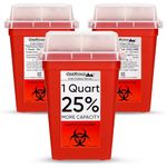 1 Quart Size (Pack of 3) | Sharps Disposal Container | OakRidge Products