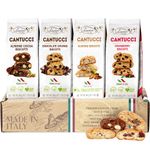 Biscotti Italian Cookies - 4 Pack, 200g per Bag - Biscotti Cookies from Italy - Biscotti Gift Basket - Assorted Flavors Almond, Cranberry, Choco Chunks, Almond Cocoa - Biscotti Gift Basket - Coffee Cookies for Dipping - Kosher