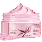 ANAiRUi Rose Clay Facial Mask, with Kaolin Pink Clay, Niacinamide, Collagen, Hyaluronic Acid, for Moisturizing, Blackhead Remover, Pores Minimizers, Face Masks Beauty, Skin Care, 120g