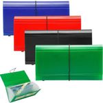 SEEKIND Expanding File Folder 4 Pack, 10.4' 5.5' Receipt Organizer Folder Accordion Folder Document with 13 Pocket for Office,Cards,Tickets-Water Resis …