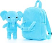 blue tree Cute Kids Backpack Toddler Bag Plush Animal Cartoon Mini Travel Bag for Baby Girl Boy 1-6 Years, Ideal for Gifting for Kids (Sky Elephant Toy Bag)