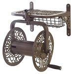 Liberty Garden Products 714 Decorative Cast Aluminum Navigator Rotating Garden Hose Reel, Holds 150' of 5/8" Hose, Bronze