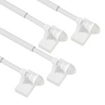 Magnetic Curtain Rods for Metal Doors，No tools required,Multi-Use Adjustable Appliance for Windows Iron Steel Places，09-16 Inch，4 Pack,White