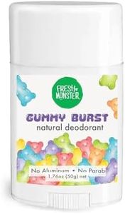 Fresh Monster- Natural Deodorant For Kids And Teens Aluminum-Free, Paraben-Free And Hypoallergenic Dermatologist Tested 24-Hour Protection Gummy Burst Scent 1.76 Oz 1 Count